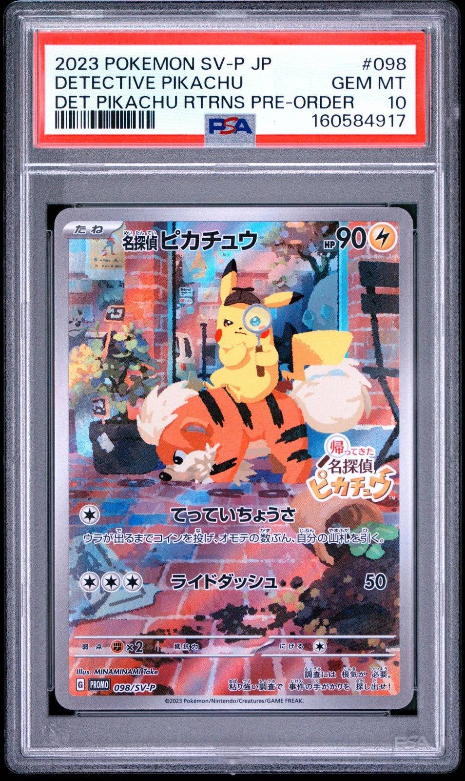 Detective Pikachu (JP - PSA 10) 098/SV-P - Scarlet & Violet Promo - Holofoil